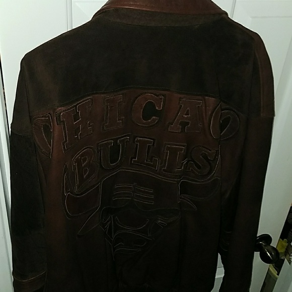 Domini pelle brown leather Chicago Bulls jacket - Picture 2 of 5